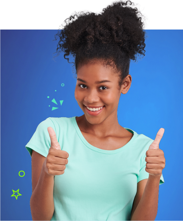 Incentives Section Image: Smiling woman with thumbs up.