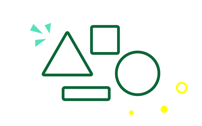 Icon of shapes, representing Academic Scholarships - Montessori.